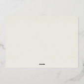 Vintage Wedding Menu Gold Plum Folieneinladung (Rückseite)