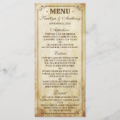 Vintage Wedding Menu Menükarte (Vorderseite)