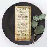 Vintage Wedding Menu Menükarte<br><div class="desc">Feiern Sie stilvoll mit diesen trendigen Menükarten. Die Formulierung ist leicht zu personalisieren,  und Ihre Gäste werden begeistert sein,  wenn sie diese super stilvollen Menüs erhalten.</div>