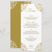 Vintage Wedding Menu | Nadine (Gold) Menükarte (Vorne/Hinten)
