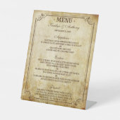 Vintage Wedding Menu Sockelschild (Vorderseite)