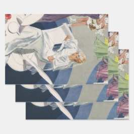 Vintage Wedding, Mid Century Modern Art Deco Geschenkpapier Set