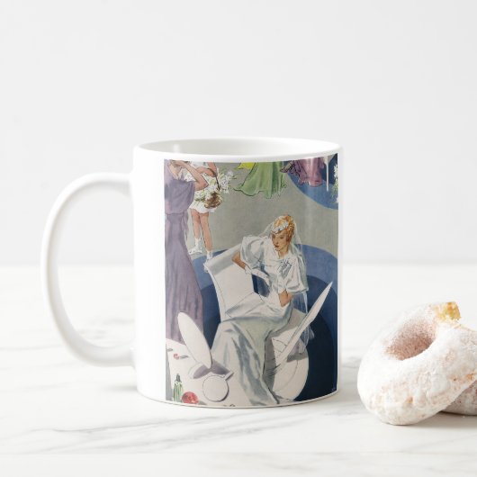 Vintage Wedding, Mid Century Modern Art Deco Kaffeetasse (Mit Donut)