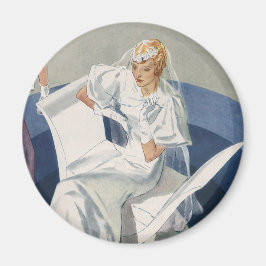 Vintage Wedding, Mid Century Modern Art Deco Magnet