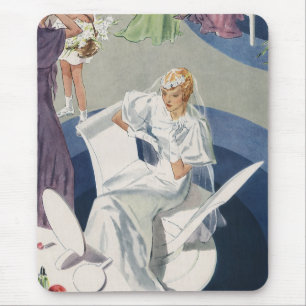Vintage Wedding, Mid Century Modern Art Deco Mousepad