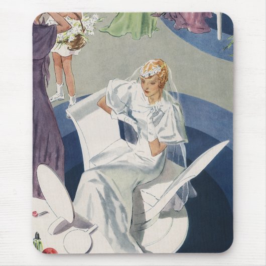 Vintage Wedding, Mid Century Modern Art Deco Mousepad (Vorne)