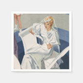 Vintage Wedding, Mid Century Modern Art Deco Serviette (Vorderseite)