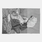 Vintage Wedding, Neuauflage am Strand Geschirrtuch (Horizontal)