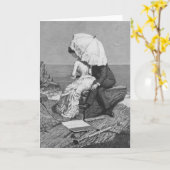 Vintage Wedding, Neuauflage am Strand Karte (Gelbe Blume)