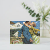 Vintage Wedding, Neugeborene Save the Date Ankündigungspostkarte (Stehend Vorderseite)