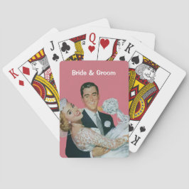 Vintage Wedding Newlyweds, Groom Carry Bridge Spielkarten