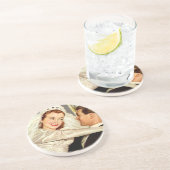 Vintage Wedding Newlyweds, Happy Bridge and Groom Getränkeuntersetzer (Seite)