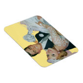 Vintage Wedding Newlyweds, Happy Bridge and Groom Magnet (Rechte Seite)