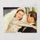Vintage Wedding Newlyweds, Happy Bridge and Groom Postkarte (Vorderseite)