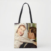 Vintage Wedding Newlyweds, Happy Bridge and Groom Tasche (Vorderseite)