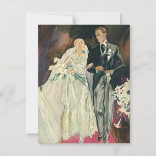 Vintage Wedding Newlyweds, Happy Bridge und Goom Ankündigung