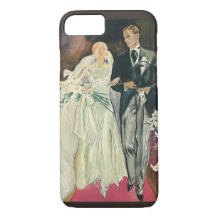 Vintage Wedding Newlyweds, Happy Bridge und Goom iPhone 8/7 Hülle