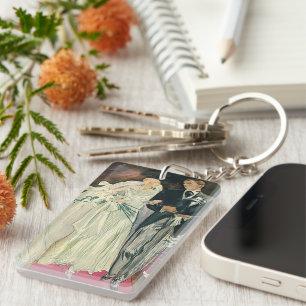 Vintage Wedding Newlyweds, Happy Bridge und Goom Schlüsselanhänger