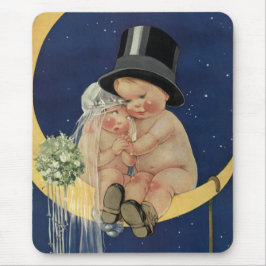 Vintage Wedding, Niedlich Bridge and Groom on a Mo Mousepad