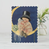 Vintage Wedding, Niedlich Retro Brautparty Party Einladung (Stehend Vorderseite)