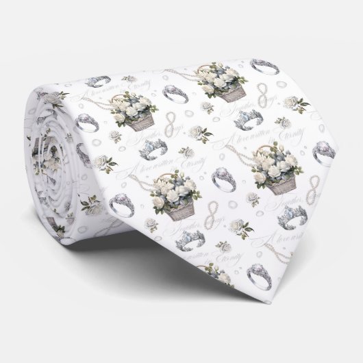 Vintage Wedding Pattern - Neck Tie Krawatte (Gerollt)