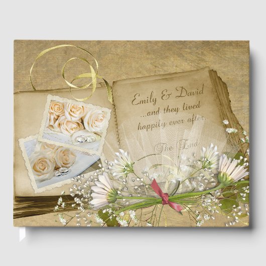 Vintage Wedding Photo Scrapbook Gästebuch (Vorderseite)