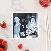 Vintage Wedding Picture Happy Couple Funny Bride Serviette (Beispiel)