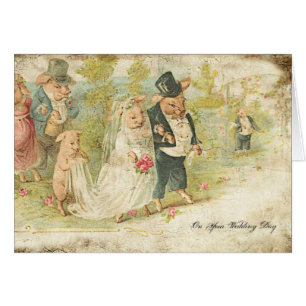 Vintage Wedding Pigs Digitale Kunst