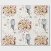 Vintage Wedding - Pink & White - Bouquet Geschenkpapier (Flach)