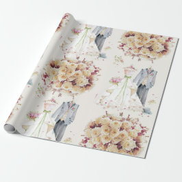 Vintage Wedding - Pink & White - Bouquet Geschenkpapier