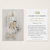 Vintage Wedding Prayer Card Mary Bride Groom (Vorne & Hinten)