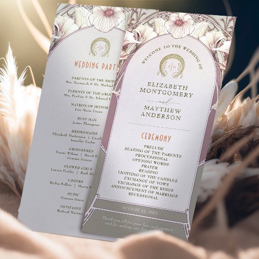 Vintage Wedding Programm Jugendstil von Mucha