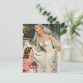 Vintage Wedding, Retro Bride Brautparty Party Einladung (Stehend Vorderseite)