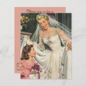 Vintage Wedding, Retro Bride Brautparty Party Einladung (Vorne/Hinten)