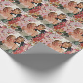 Vintage Wedding, Retro Bridge und Groom Newlyweds Geschenkpapier (Ecke)