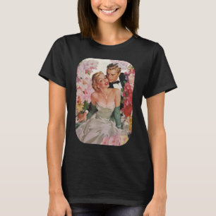 Vintage Wedding, Retro Bridge und Groom Newlyweds T-Shirt
