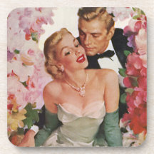 Vintage Wedding, Retro Bridge und Groom Newlyweds