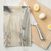 Vintage Wedding, Retro Bridge with Flower Girl Geschirrtuch (Viertel Falte)