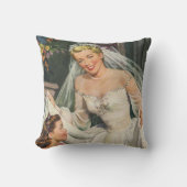 Vintage Wedding, Retro Bridge with Flower Girl Kissen (Vorderseite)