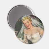 Vintage Wedding, Retro Bridge with Flower Girl Magnet (Vorderseite/Rückseite)