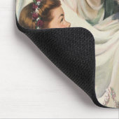 Vintage Wedding, Retro Bridge with Flower Girl Mousepad (Ecke)