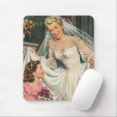 Vintage Wedding, Retro Bridge with Flower Girl Mousepad (Mit Mouse)