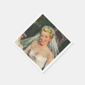 Vintage Wedding, Retro Bridge with Flower Girl Serviette (Ecke)