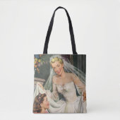 Vintage Wedding, Retro Bridge with Flower Girl Tasche (Vorderseite)