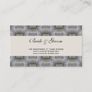 Vintage Wedding, Retro Graue Quadrate und Streifen Begleitkarte