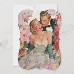 Vintage Wedding, Retro Newlyweds Brautparty Einladung