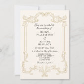 Vintage Wedding Retro Rosa Einladung (Vorderseite)