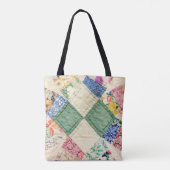 Vintage Wedding Ring Quilt Foto Tote Bag Tasche (Rückseite)