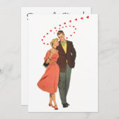 Vintage Wedding, Romantische Herzen Save the Date Einladung (Vorne/Hinten)