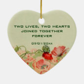 Vintage Wedding, Rote Mohn Blume Blumenwiese Keramikornament (Hinten)